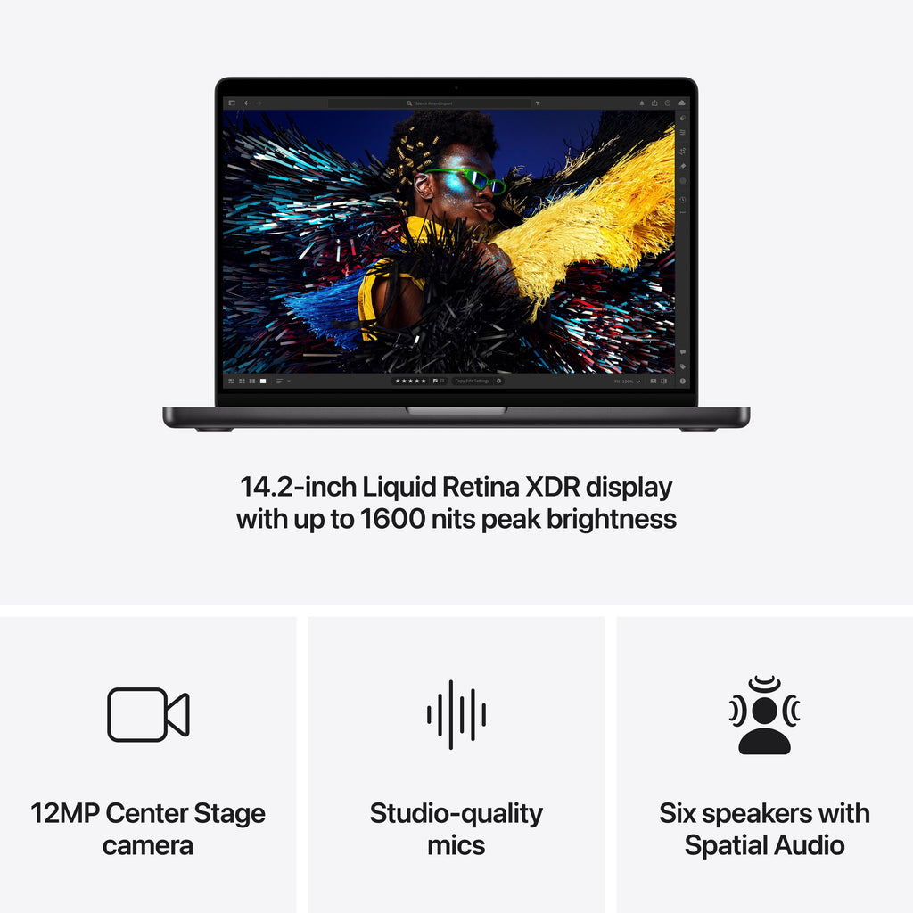 14-inch MacBook Pro: Apple M4 Pro chip with 12‑core CPU and 16‑core GPU, 512GB SSD - Space Black